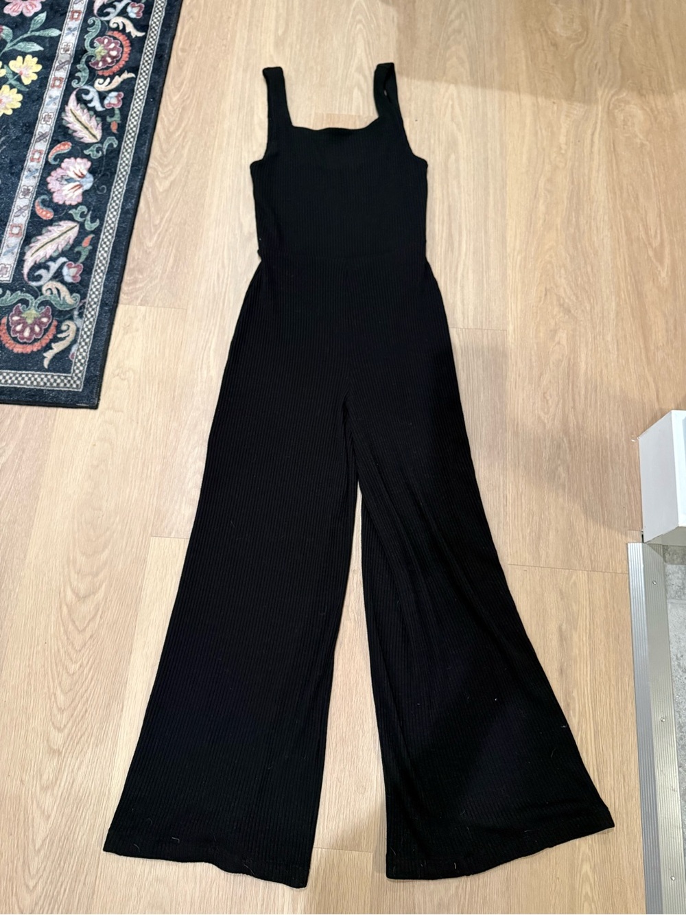Gap Black Ribbed Wide-Leg Jumpsuit - Women